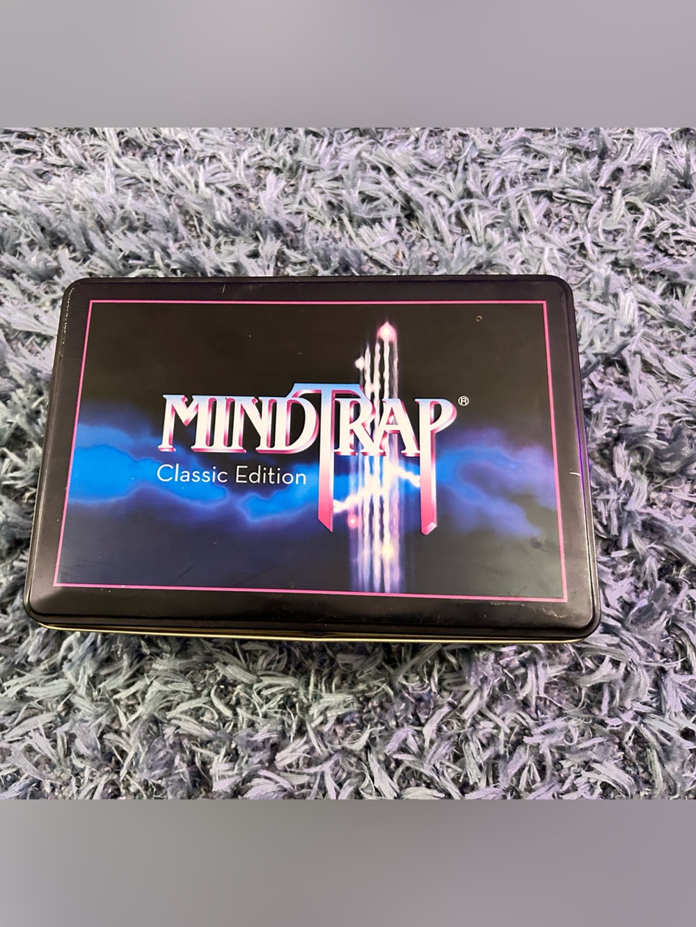 MindTrap Classic Edition Puzzle Game Tin - Black with Blue & Pink Accents